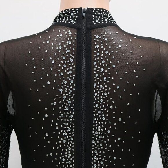 Diamond Glitz Sheer Crystal Jumpsuit - Picture 10 of 13